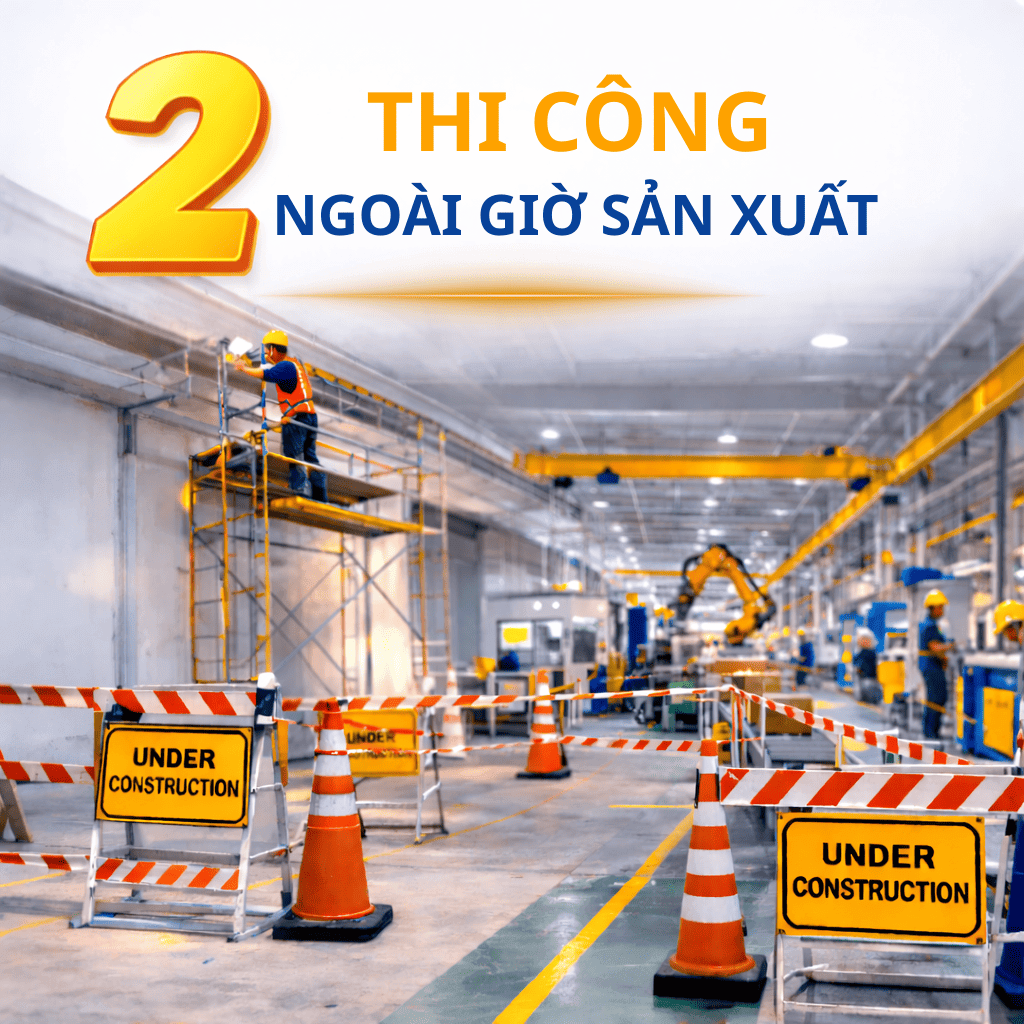 Thi công ngoài giờ sản xuất