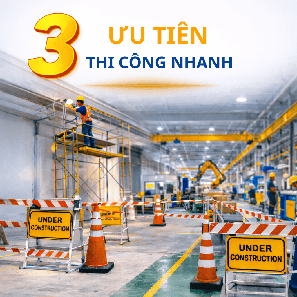 Ưu tiên phương án thi công nhanh, hiện đại