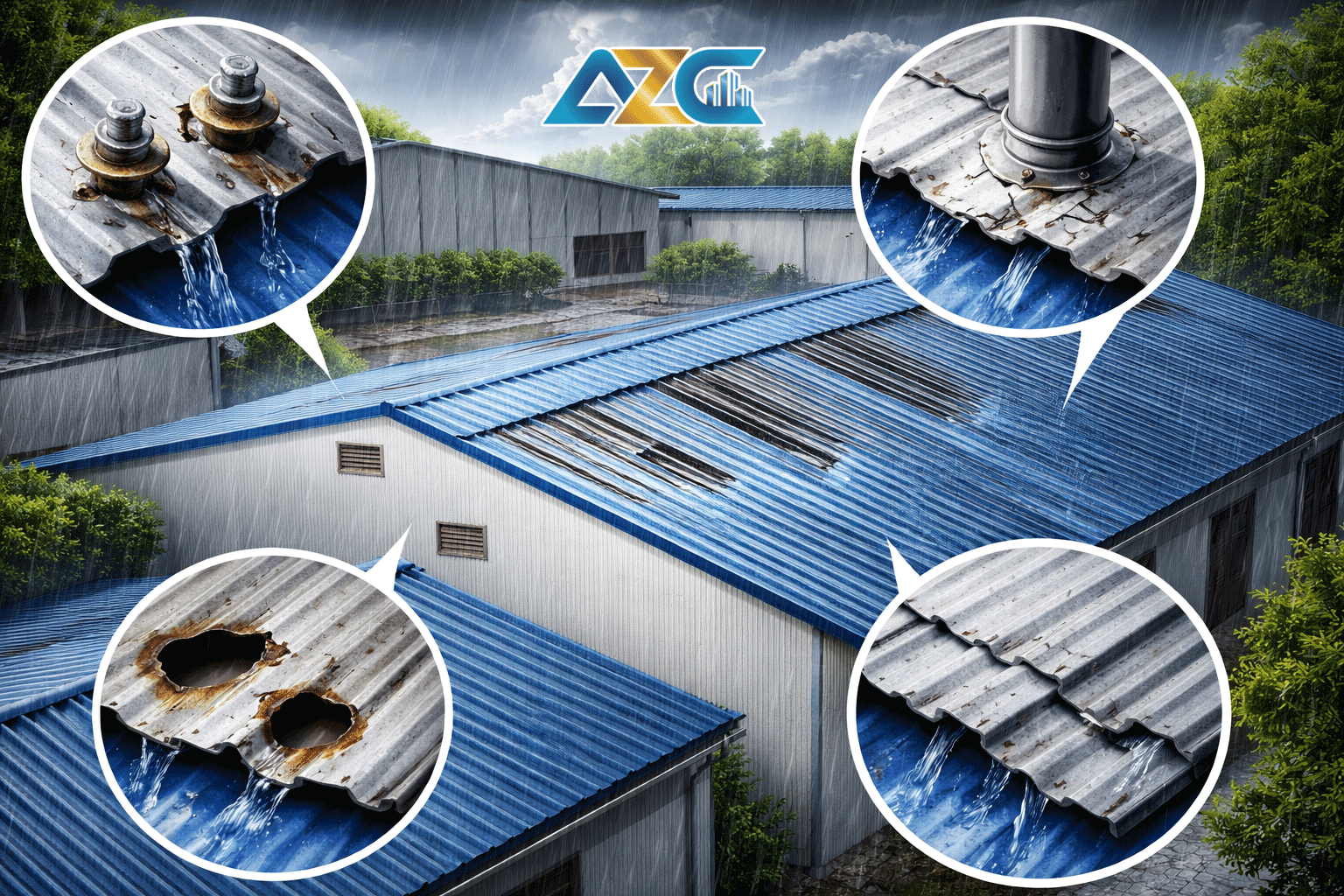 Những Nguyên Nhân Khiến Mái Tôn Nhà Xưởng Bị Dột