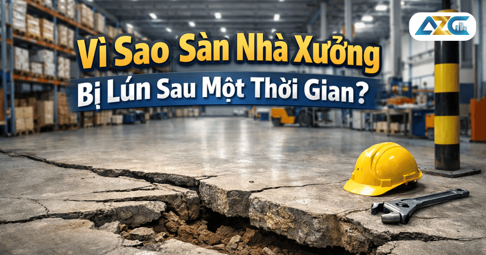sàn nhà xưởng bị lún